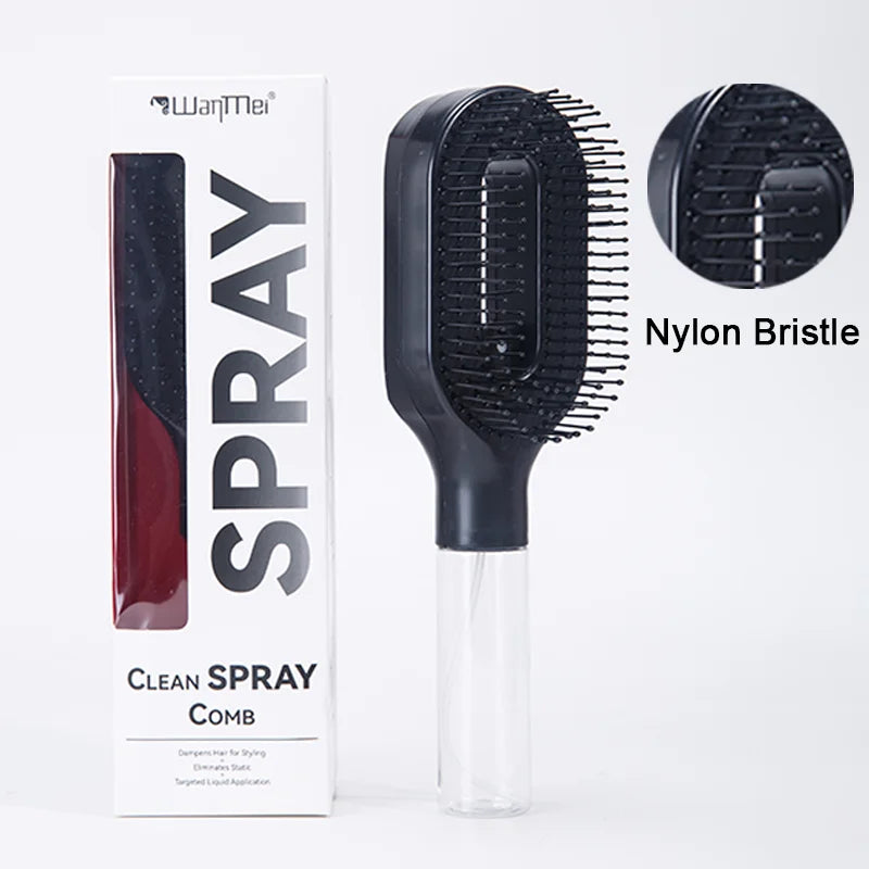 2-in-1 Scalp Massage Detangling Brush | Spray Mist Hairbrush for Frizz-Free, Smooth Hair