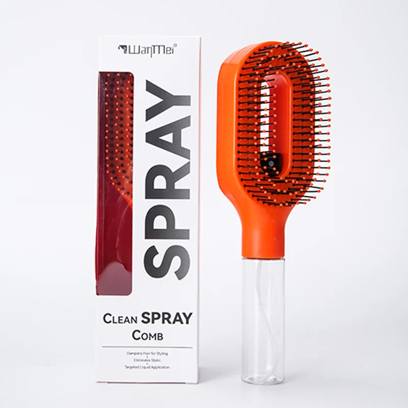 2-in-1 Scalp Massage Detangling Brush | Spray Mist Hairbrush for Frizz-Free, Smooth Hair