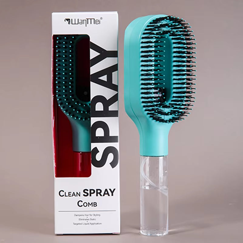 2-in-1 Scalp Massage Detangling Brush | Spray Mist Hairbrush for Frizz-Free, Smooth Hair