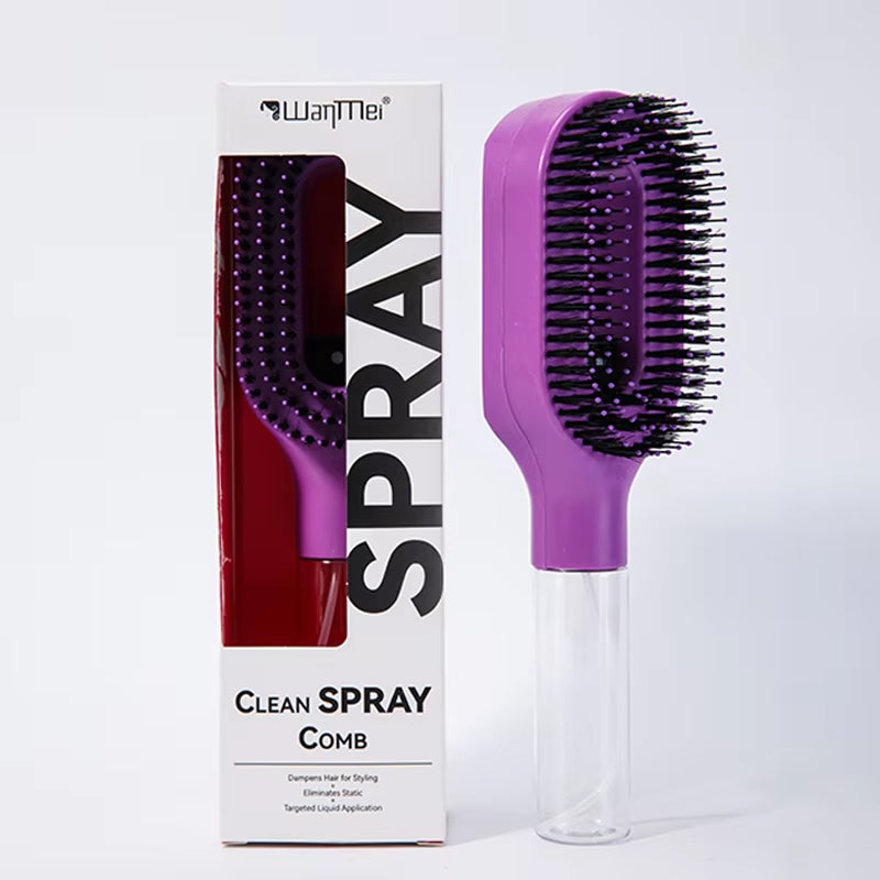 2-in-1 Scalp Massage Detangling Brush | Spray Mist Hairbrush for Frizz-Free, Smooth Hair