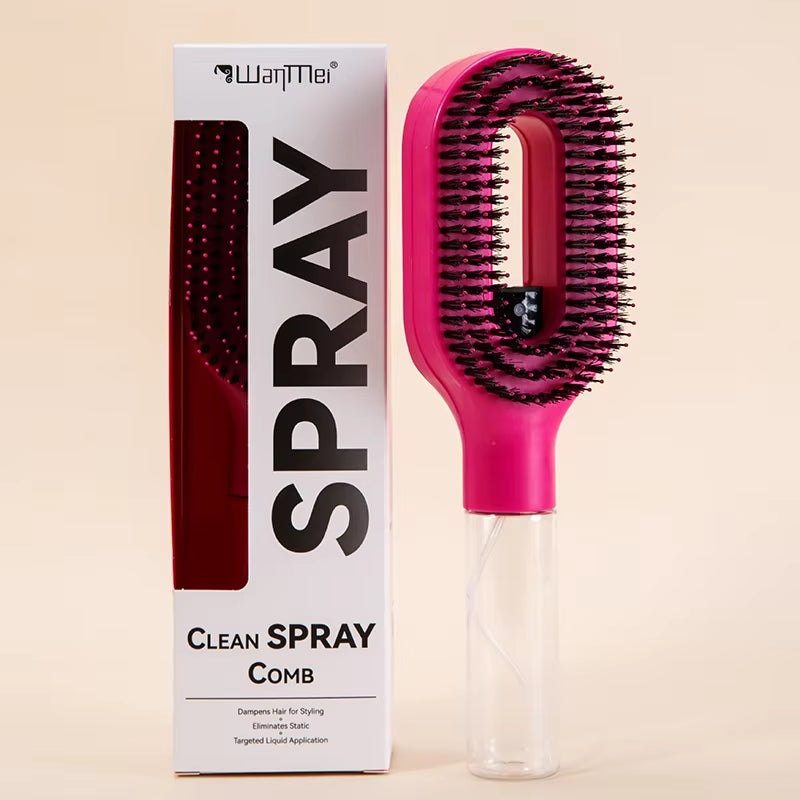2-in-1 Scalp Massage Detangling Brush | Spray Mist Hairbrush for Frizz-Free, Smooth Hair