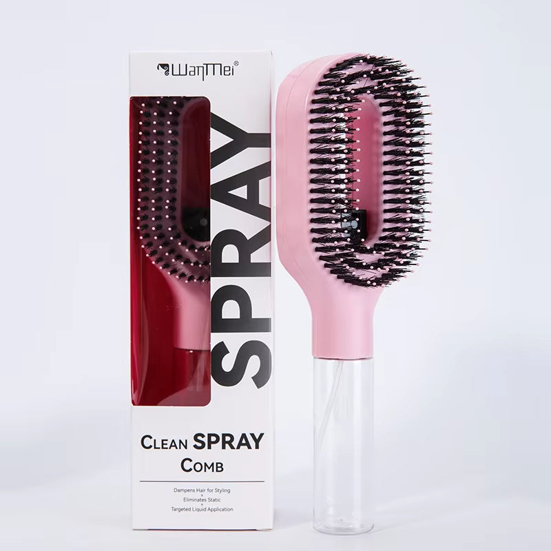 2-in-1 Scalp Massage Detangling Brush | Spray Mist Hairbrush for Frizz-Free, Smooth Hair