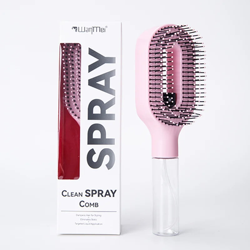 2-in-1 Scalp Massage Detangling Brush | Spray Mist Hairbrush for Frizz-Free, Smooth Hair