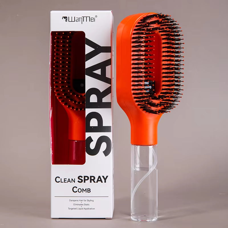 2-in-1 Scalp Massage Detangling Brush | Spray Mist Hairbrush for Frizz-Free, Smooth Hair