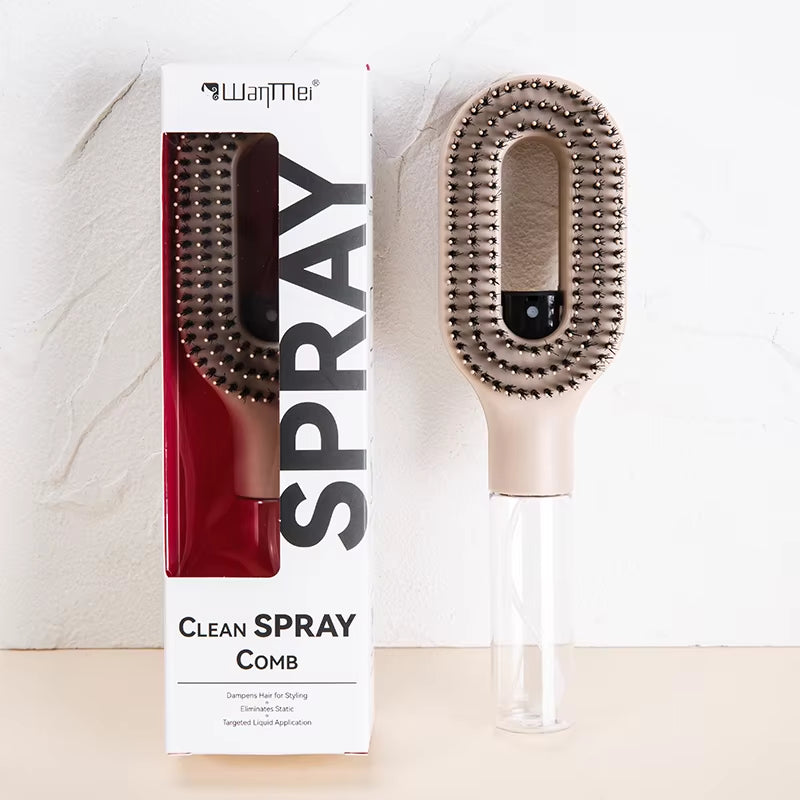 2-in-1 Scalp Massage Detangling Brush | Spray Mist Hairbrush for Frizz-Free, Smooth Hair