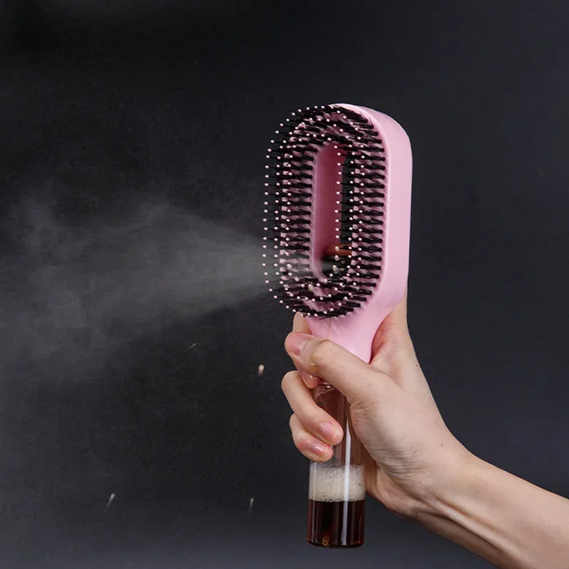 2-in-1 Scalp Massage Detangling Brush | Spray Mist Hairbrush for Frizz-Free, Smooth Hair