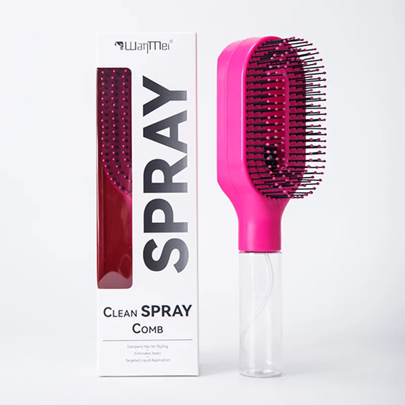 2-in-1 Scalp Massage Detangling Brush | Spray Mist Hairbrush for Frizz-Free, Smooth Hair