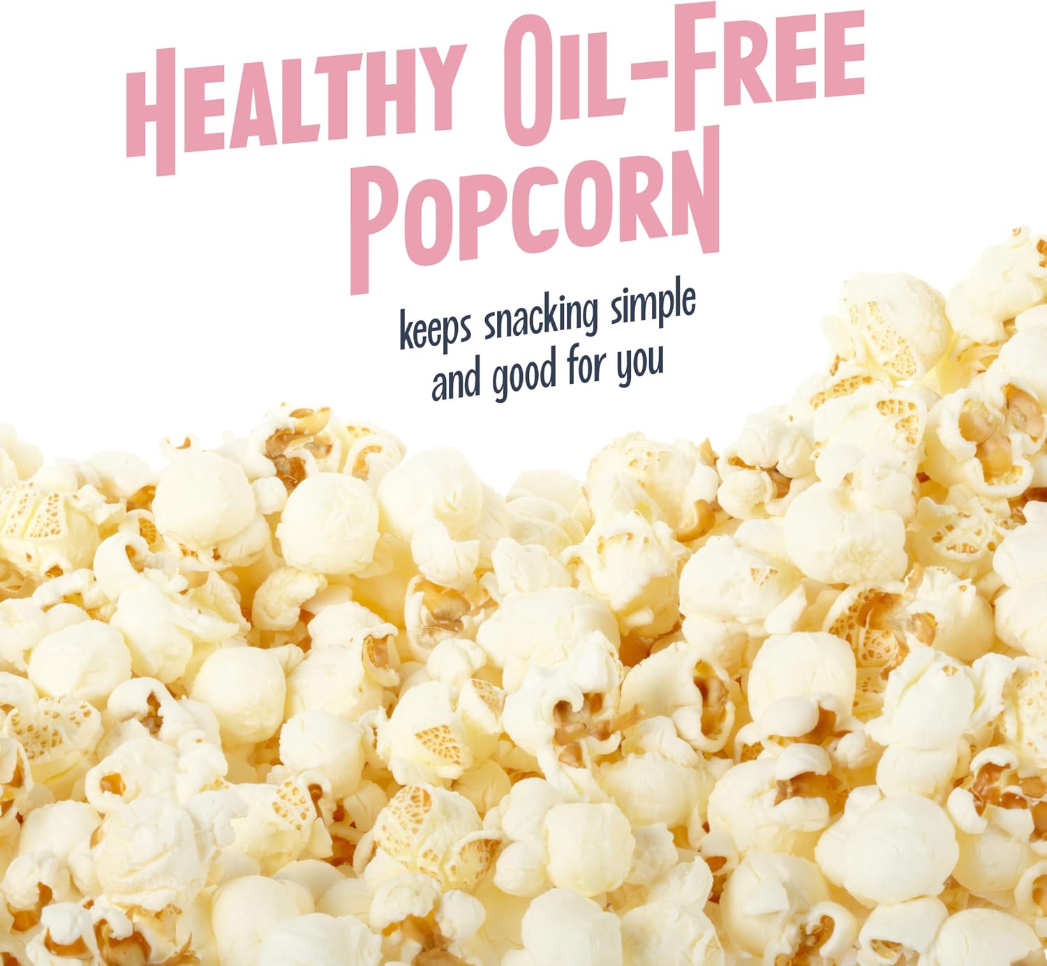 8-Cup Hot Air Popcorn Maker & Bowl - 2-In-1 Bowl & Lid, 2 Oz Measuring Cup - Oil-Free Pop Corn for Movie Night, Snacks, Birthday Parties, and More - Pink