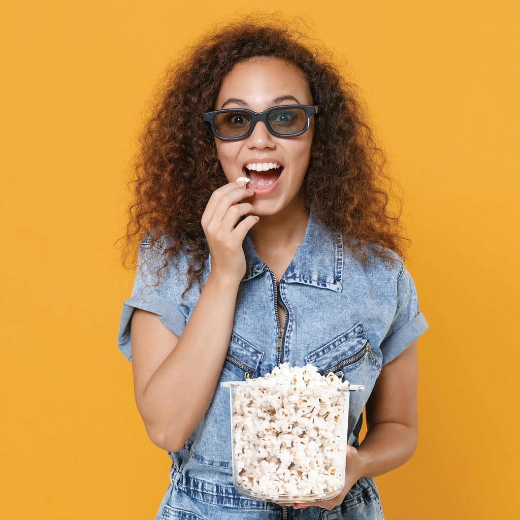 8-Cup Hot Air Popcorn Maker & Bowl - 2-In-1 Bowl & Lid, 2 Oz Measuring Cup - Oil-Free Pop Corn for Movie Night, Snacks, Birthday Parties, and More - Pink