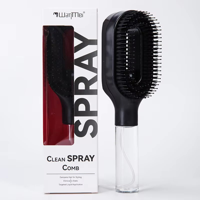 2-in-1 Scalp Massage Detangling Brush | Spray Mist Hairbrush for Frizz-Free, Smooth Hair