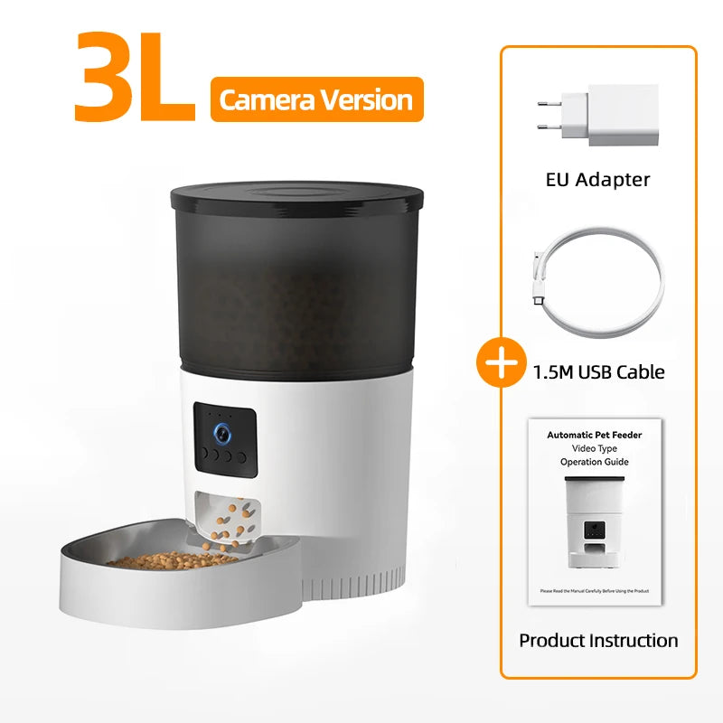 ROJECO Smart Pet Feeder with Camera & Video — WiFi App Control for Cats & Dogs