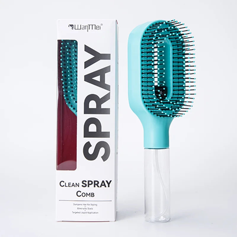 2-in-1 Scalp Massage Detangling Brush | Spray Mist Hairbrush for Frizz-Free, Smooth Hair