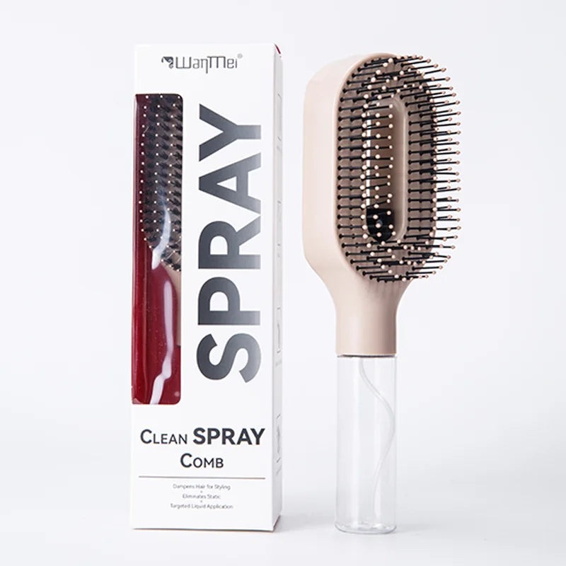 2-in-1 Scalp Massage Detangling Brush | Spray Mist Hairbrush for Frizz-Free, Smooth Hair